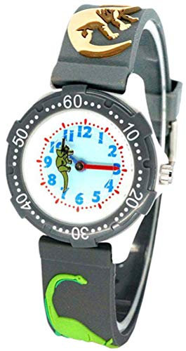 UKCOCO Dinosaurier-Muster Kinderuhr wasserdichte Quarzuhr Mit Cartoon-Design Und Verstellbarem Armband Für Jungen Und Mädchen Als Armbanduhr Für Alltag
