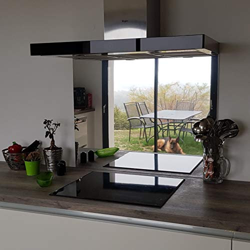 AluCouleur Fond de hotte en INOX Miroir ép 1 mm -5 Tailles- Hauteur 70 cm x (Longueur 80 cm)