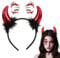 Sprinlot Teufelsohren Haarreif Rot, Teufelshörner Glitzer Tattoo, Haarschmuck Teufel Hörner Rot, Haarreifen Tattoo Fasching Karneval Party Halloween ST-Home-A33-1