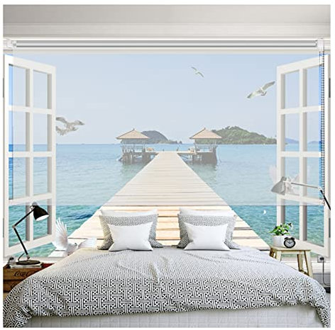 Rodillo para Ventana con Gancho Fijo,Enrollable para Balcón Exterior Transparente,Persiana Enrollable Impermeable Resistente Al Aceite para Cocina Oficina,Fácil instalar,140x280cm/55.1x110.2in