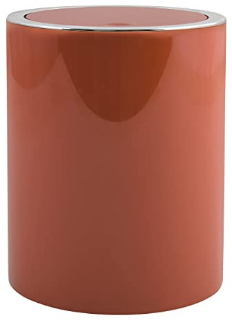 MSV Bad Serie Aspen Design Kosmetikeimer Bad Treteimer Schwingdeckeleimer Abfallbehälter mit Schwingdeckel 6 Liter (ØxH): ca. 18,5 x 26 cm Terracotta Rot