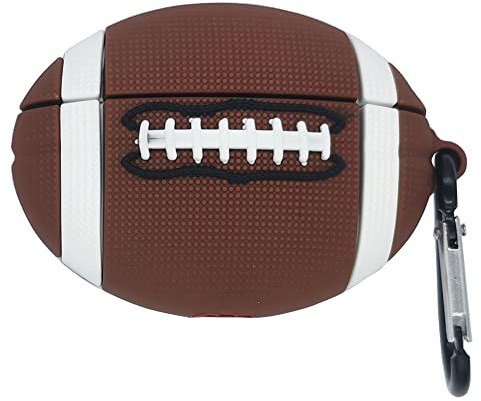 Kompatibel mit AirPods 3 Generation Hülle 2021, Niedliche 3D Cute Cartoon Silikon Fußball Football Hülle Schutzhülle, Kinder Teenager Jungen Mädchen Frauen für AirPods 3rd Gen Case Cover (Rugby)