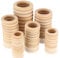 60 Stück Holzringe zum Basteln, Natürliche Holz Ringe, Makramee Ringe für DIY Schmuck Makramee Armband Anhänger Hängende Dekoration Ringe (3/3,5/4/4,5/5/5,5 cm)