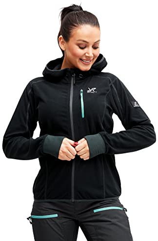 RevolutionRace Trekker Hoodie für Damen, perfekt für Wanderungen und Outdoor-Abenteuer, Black, XS