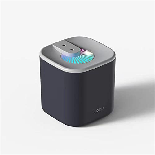 REJOON humidifier 3L Large Capacity Electric Aroma Diffuser Air Humidifier Ultrasonic Cool Double Nozzle Mist Maker LED Essential Oil Diffuse Home Black (Color : Black)