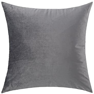 Wycian Sofakissen Grau, Kissenhülle 50X50 Samt Einfarbig Dekor Schlafzimmer Wohnzimmer Couch Büro 1er