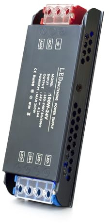 BRIMETI 24V LED Driver 100W LED Transformer AC 240V to DC 24 Volt 4.16A Ultra Slim Power Supply Constant Low Voltage Switching, Adapter for Strip Light Cabinet Lights