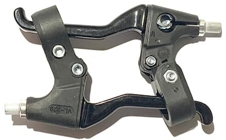 AARNAV Pair of Brake Levers, Black Bike Brake Lever Set, 2.2cm Diameter Three Finger Levers for Most Bikes, Mountain Bikes BMX MTB Bicycle Cycle Lever Set (Black Alloy Lever Set)