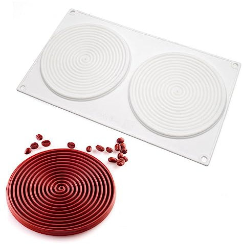 mostsom Stampo rotondo a spirale in silicone per torte fai da te a spirale per dolci (spirale rotonda B_11,88 x 6,84 x 0,9 cm)