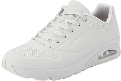 Skechers Men's Uno Stand on Air Sneaker, Stone Grey Durabuck Mesh, 7 UK
