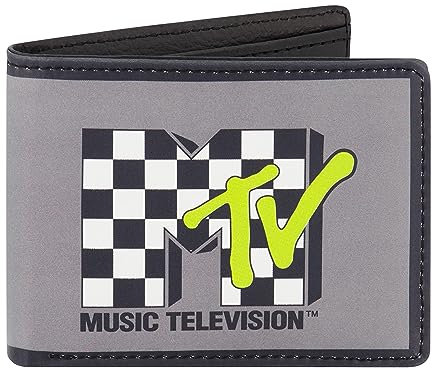 Concept One MTV Geldbörse Slim Bifold Wallet mit dekorativem Zinn Etui für Damen und Herren Grau, Mehrfarbig/Meereswellen (Ocean Tides), Einheitsgröße, MTV Geldbörse, Slim Bifold Wallet mit