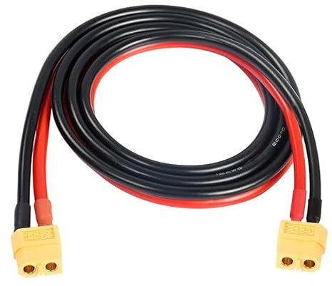 CY Stromkabel XT60 Buchse auf Buchse 12AWG Verlängerungskabel Stecker für RC Batterie Tragbares Kraftwerk Solarpanel, (PW-052-FF-HX)