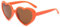 YUELUQU Herz Sonnenbrille Damen Herren Polarisierte 90er Vintage Festival accessoires Party brille (Orange-grau)