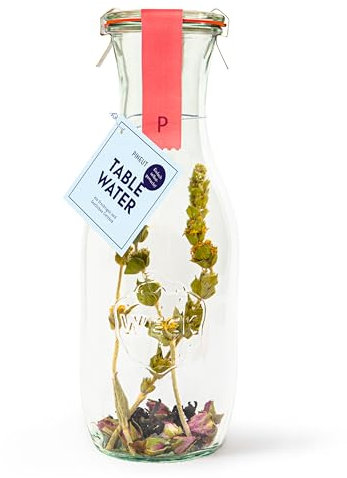 Pineut - Watertwist Karaffe Rose Bergtee Hibiskus - zum Selbstmischen I DIY Set I Wasser Karaffe I Wasserzusätze I Geschenkidee zu Weihnachten, Geburtstag