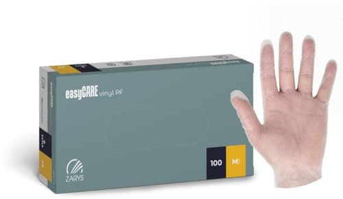 MEDICALMONO - 100 Guanti monouso in Vinile Senza Polvere, senza lattice, trasparenti e resistenti (XL - 100 Pezzi)