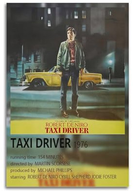 xze Poster mit Taxifahrer, dekoratives Leinwand-Poster, ästhetischer Posterdruck, Wandkunst, Dekoration, Poster, 50 x 75 cm, ungerahmt