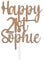 Personalised Acrylic Birthday Cake Topper by KreateSquare - Customised With Any Name, Any Age, Custom Colour – Birthday Cake Decoration (Brown)