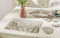 4X Platzmatte Blumenwiese aus Filz, beige, 43x30 cm, Platzset, Tischset, Filzmatte, Platzdeckchen, Tisch-Untersetzer, Gedeckset, Filz-Untersetzer