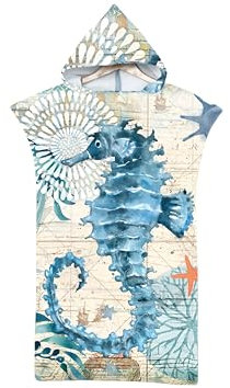 Proumhang Changement Peignoir de Bain Changing Towel, Poncho de Surf avec Capuche Serviette de Bain à Capuche Adulte Serviette de Plage Adulte imprimé Taille Unique Style 26 75 x 110cm