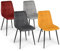 IDMarket - Set mit 4 Stühlen Mila aus Samt Mix Color Vintage Bordeaux, Dunkelgrau, Hellgrau, Ockergelb