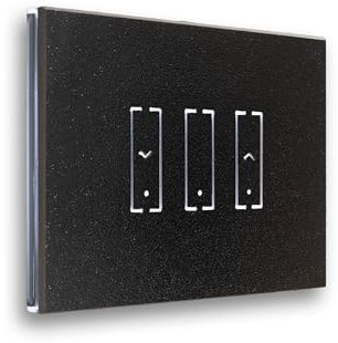 iotty i3S PLUS interruttore wifi smart per tende e tapparelle, placca touch in gres porcellanato retroilluminato, sensori temperatura e luminosità, monitoraggio consumi e qualità dell'aria esterna