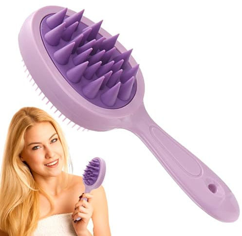 Head Shampoo Scrubber - Head Scrubber For Washing Hair | Multipurpose Long | Handle Massager Comb | Hair Scalp Massager Comb, Portable Shampoo Brush For Elderly, Pregnant Women