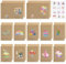 12 Stück Geburtstagskarten Set mit Umschlag, Glückwunschkarten Geburtstag Klappkarten Geburtstagskarte Inklusive Briefumschlag und Aufkleber, Kraftpapier Wasserfarben Grußkarten für Familie & Freunde