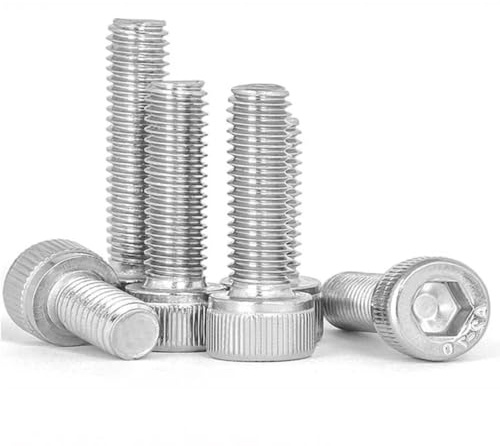 AYYSSM 2/5/10 Pezzi 304 in Acciaio Inossidabile Esagonale Filettatura Sinistra Testa Esagonale bullone a brugola Vite Dado Sinistro(10mm,5Pcs M5)