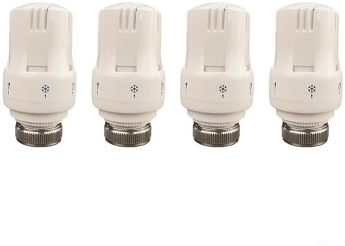 4 Pack Thermostatic Radiator Valves, M30 X 1.5mm Radiator Thermostat Valve Head Heating System Temperature Control Head
