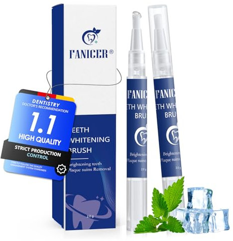 2 Stylos blanchissants professionnels pour dents, Soins dentaires blanchissants, Portable & Facile à utiliser, Formule professionnelle, Élimine les taches dentaires