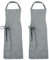 ZOLLNER 2er Set Kochschürze in schwarz-weiß-gestreift - robuste Grillschürze für Damen und Herren - Baumwolle - 75x100 cm - mit Bindebänder - waschbar bis 60°C - Oeko Tex® zertifiziert