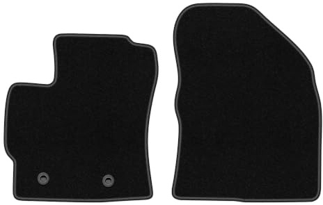 Velours-Fußmatten vorne passend für Toyota Verso 2009-2013, Schwarz, BASIC | passend für Minivan; dünner Velours-Teppich (Polypropylen), ca. 4 mm; rutschfest, ovale Befestigungen (Typ TL)