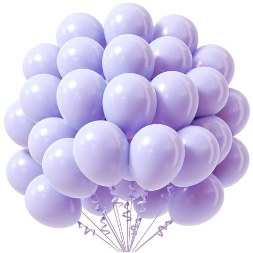 KOBOKO Pastell Luftballons Lila Geburtstagsdeko, 100 Stk 10 Zoll Luftballon Lila Pastellfarben, Violett Ballons Geburtstag, HellLila Luftballons Girlande für Mädchen Frauen Babyparty Hochzeit Deko