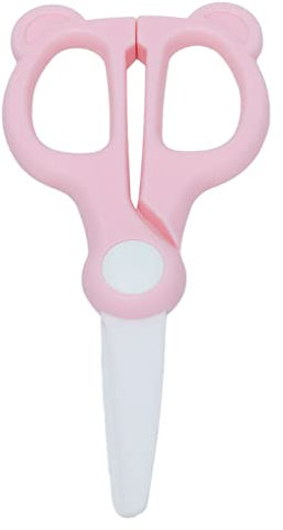 Tbest Coltelli Specializzati, Coltelli Specializzati per Bambini Alimenti in Ceramica Forbici per Neonati Aiuto Alimentazione Forbici Portatile per Forniture per bambini (PINK)