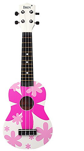 WPKD BLUEIY 21 Zoll Kleine Tragbare Leichte Holzbemalte Ukulele Hawaii-Gitarre (rot)