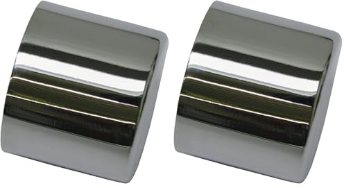 Gardinia End Cap for Curtain Rods, 2 Pieces, Chicago Series, 20 mm Diameter, Metal, Chrome (Pack of 2)