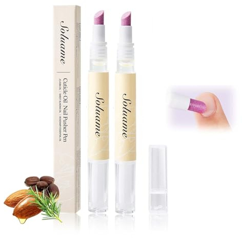 45° Keramik Nagelhautentferner Stift 2-in-1 Nagelhautentferner Peelt Sanft Pflegt Nägel Geeignet für Nagelhautrisse Trockenheit Splitterung Spendet Feuchtigkeit Verleiht Glanz, 2 ml*2