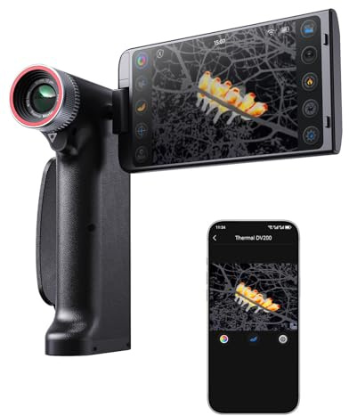 Thermal Camera for Birdwatching Super Resolution 512x384 Infrared Camera with 5 Rotatable HD Touchscreen, 1000m Detection Range 4x Zoom 50 Hz, Thermal Monocular for Outdoor Observation, Grey