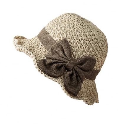 Handwoven Women's Straw Bucket Hat – Artisan Floppy Wide Brim Sun Cap with Elegant Bow – Premium Foldable Vintage Style Accessory for Year-Round Travel & Outings