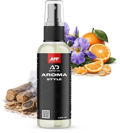 APP for AD Aroma Style - Désodorisant voiture intérieur 100 ml | Parfum voiture, neutralise les mauvaises odeurs, Musc, iris délicat et mandarine juteuse