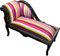 Casa Padrino Barock Kinder Chaiselongue Bunte Streifen/Schwarz - Tron Barock Möbel
