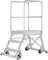 Hymer Podesttreppe fahrbar, einseitig begehbar, Podestgröße 600x800 mm, Stufenanzahl 3, Standhöhe 0,75 m, Gewicht 29,5 kg