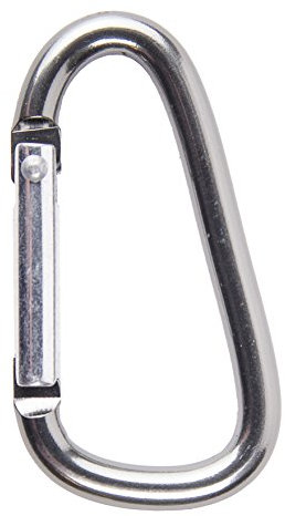 Karteo Karabinerhaken Silber [1 Stück] Schlüsselanhänger aus Metall für Gürtelschnalle Hosenbund Schlüsselbund als Ausweishalter Schlüssel