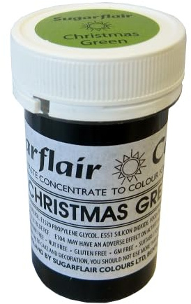 10 x Sugarflair 25g Christmas Green Tartranil Paste Gel Edible Food Colour Icing