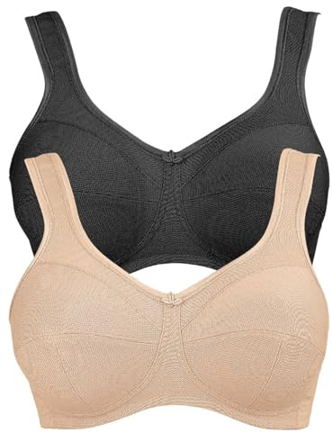Anita Damen BH (Ohne Bügel) 5427 Entlastungs-BH Jana | Dreigeteilte Cups, weich gepolsterte Komfortträger, funktionelle Rückenform, angenehmes Hautgefühl