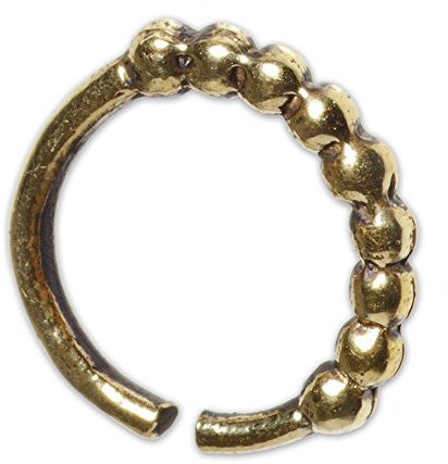 viva-adorno® 1,0mm Nasenring Messing Nasenpiercing Piercing Hoop Ring Vintage Antik Gold verschiedene Designs Z516, D5