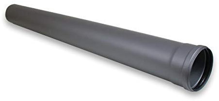 LANZZAS Pelletrohr 1000 mm Verlängerung - im Durchmesser 100 mm - Farbe: gussgrau - inklusive Silikon-Dichtring