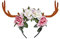 W WIDMANN MILANO Party Fashion 07792 - Haarreif Geweih mit Blumen, Rentier, Reh, Accessoire, Mottoparty, Karneval