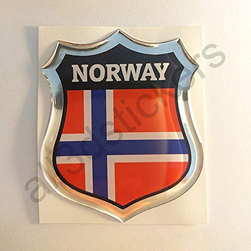 All3DStickers Aufkleber Norwegen Harz 3D Emblem Norwegen Domed Flagge