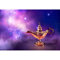 YongFoto 2,2x1,5m Polyester Foto Hintergrund Magic Aladdins Genie Lampe mit Rauch Verträumter Sternenhimmel Fotografie Hintergrund Partydekoration Video Fotostudio Hintergründe Fotoshooting